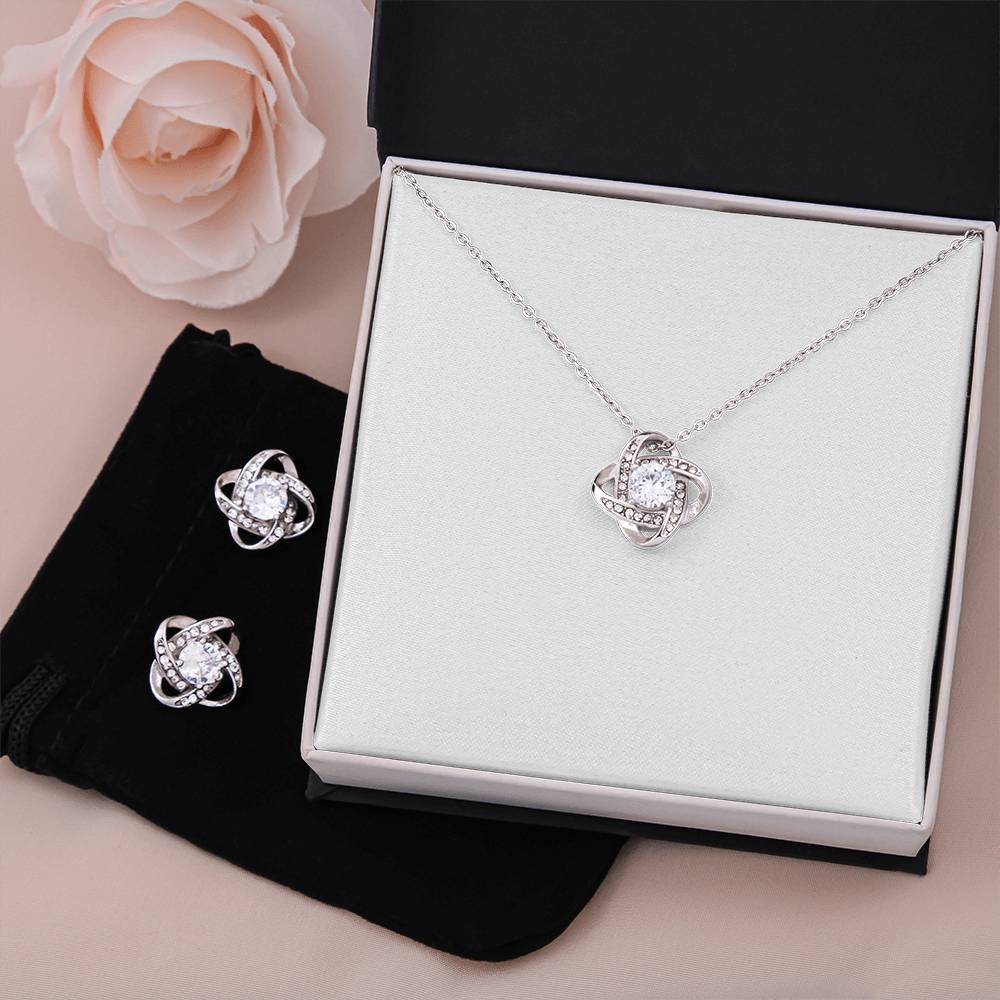 Love Knot Necklace & Earring Set