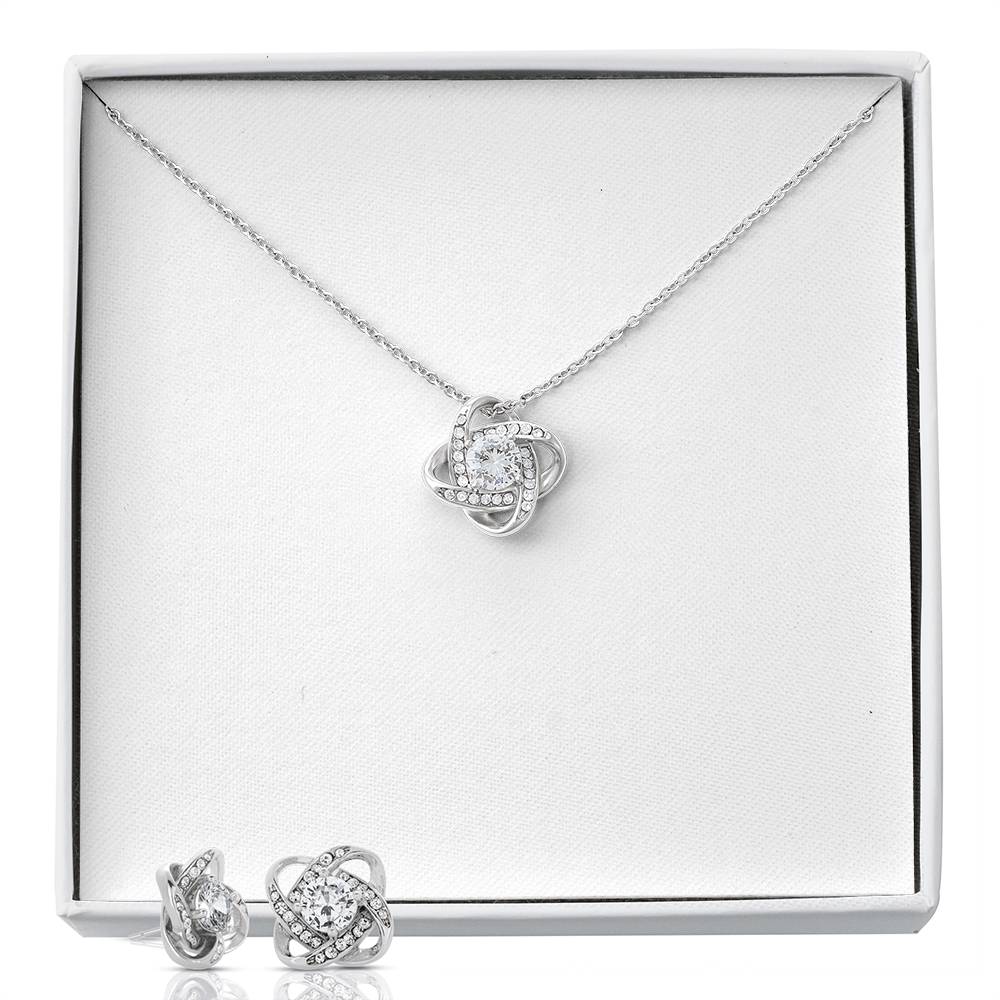 Love Knot Necklace & Earring Set