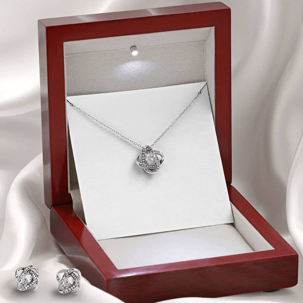 Love Knot Necklace & Earring Set