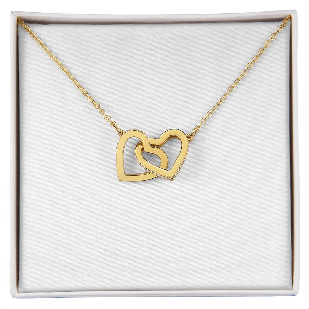 Interlocking Hearts Necklace ( Yellow Gold & White Gold Variants )