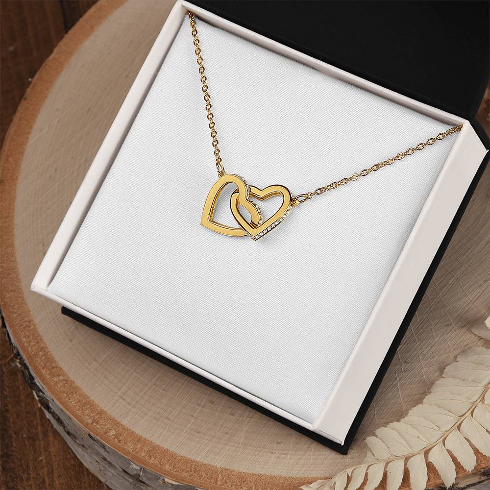 Interlocking Hearts Necklace ( Yellow Gold & White Gold Variants )