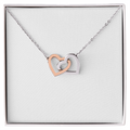 Interlocking Hearts Necklace ( Yellow Gold & White Gold Variants )
