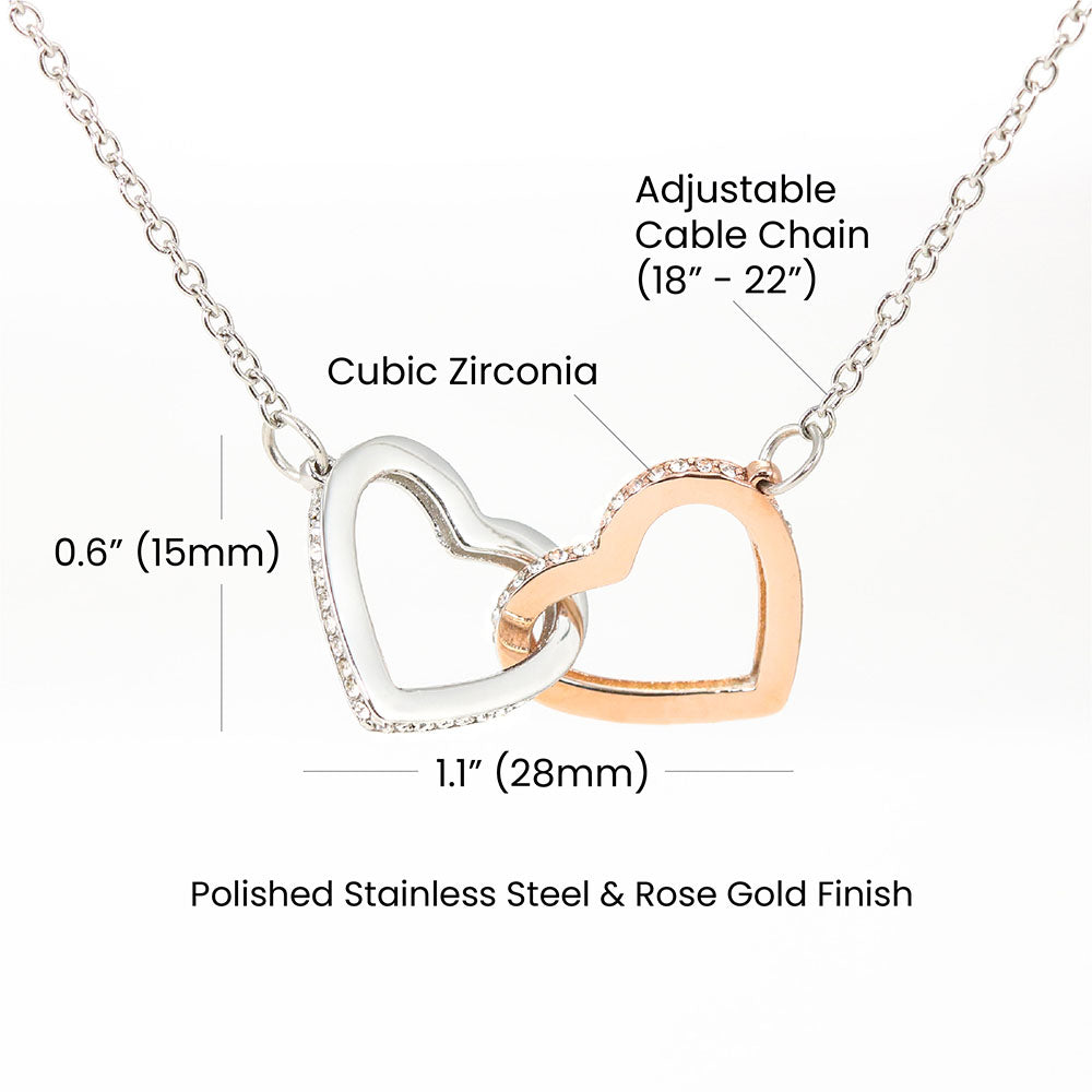 Interlocking Hearts Necklace ( Yellow Gold & White Gold Variants )