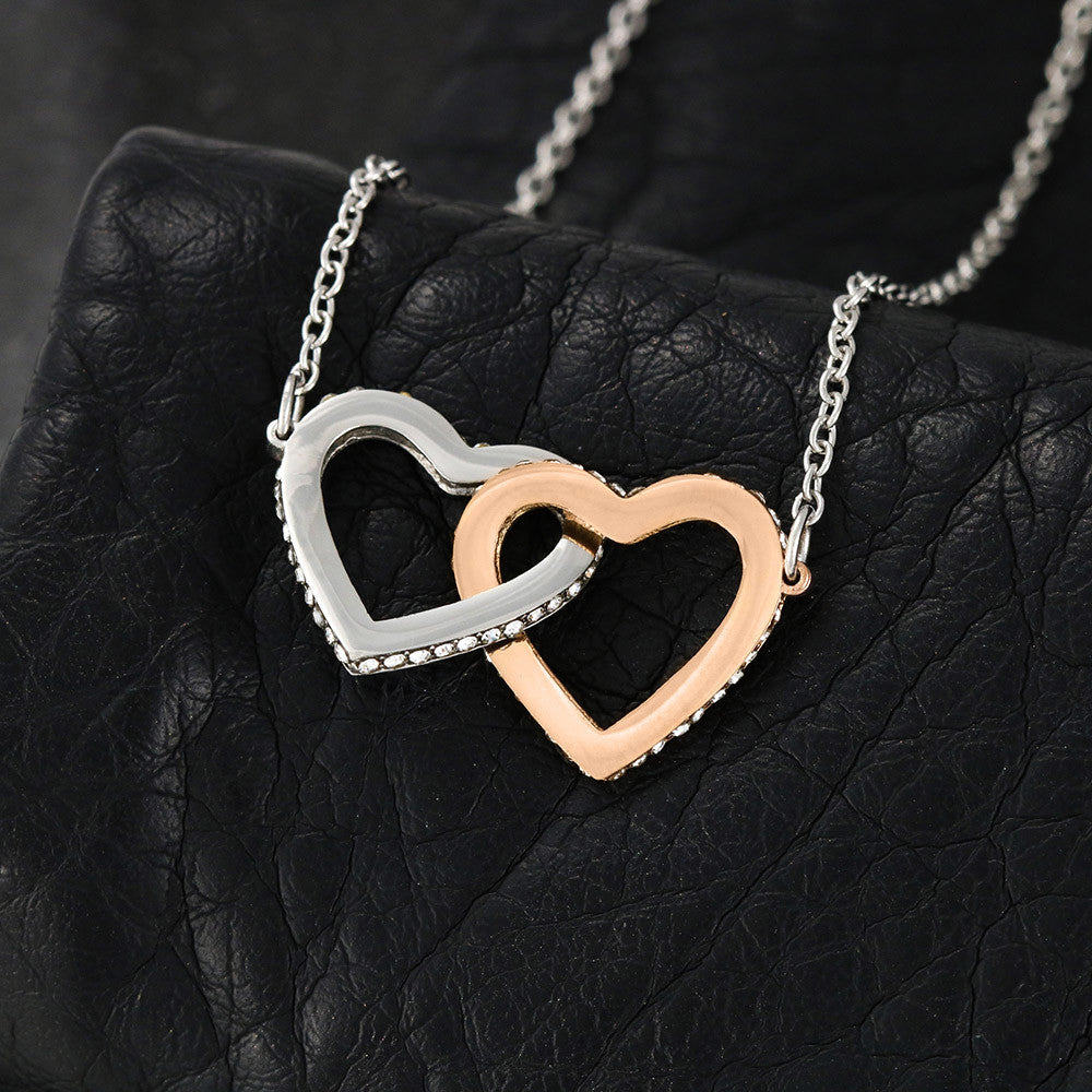 Interlocking Hearts Necklace ( Yellow Gold & White Gold Variants )