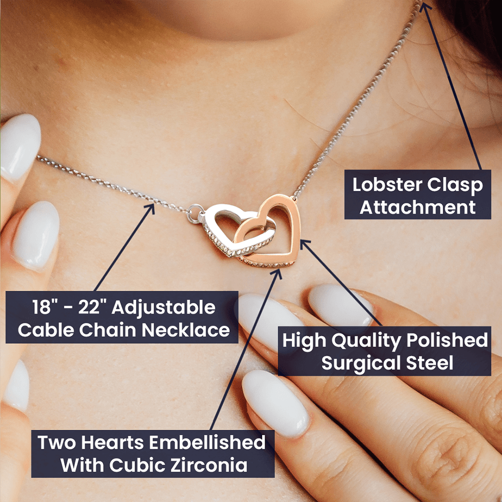 Interlocking Hearts Necklace ( Yellow Gold & White Gold Variants )