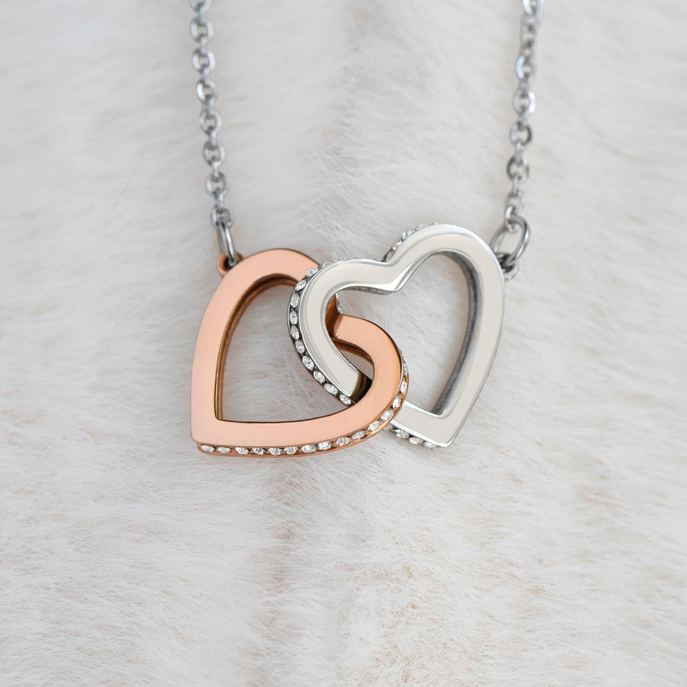Interlocking Hearts Necklace ( Yellow Gold & White Gold Variants )