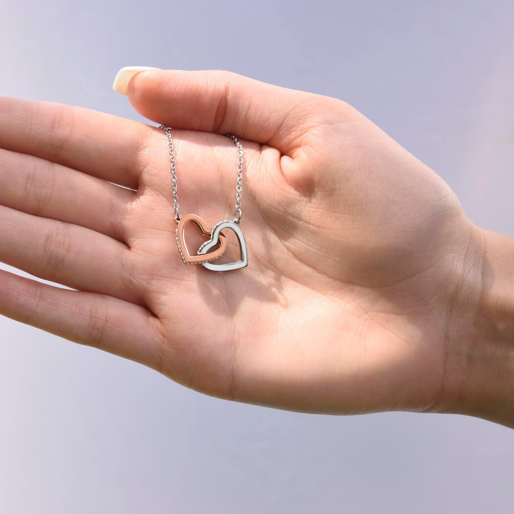 Interlocking Hearts Necklace ( Yellow Gold & White Gold Variants )