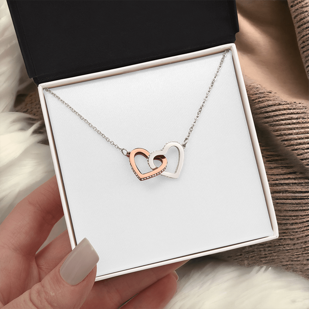 Interlocking Hearts Necklace ( Yellow Gold & White Gold Variants )