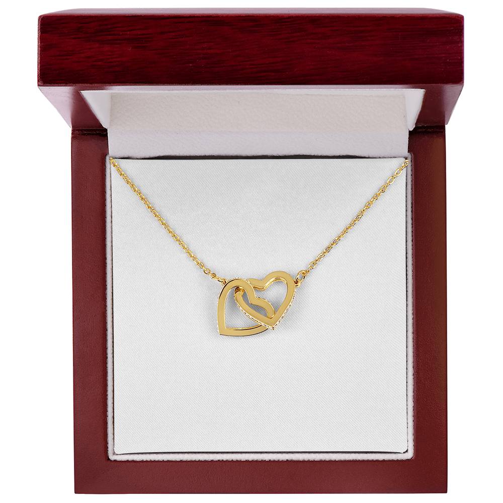 Interlocking Hearts Necklace ( Yellow Gold & White Gold Variants )