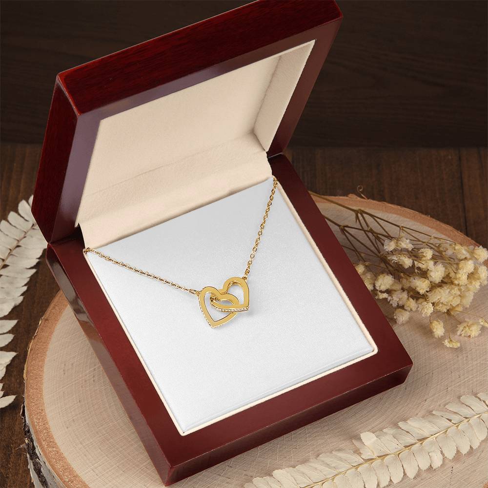 Interlocking Hearts Necklace ( Yellow Gold & White Gold Variants )