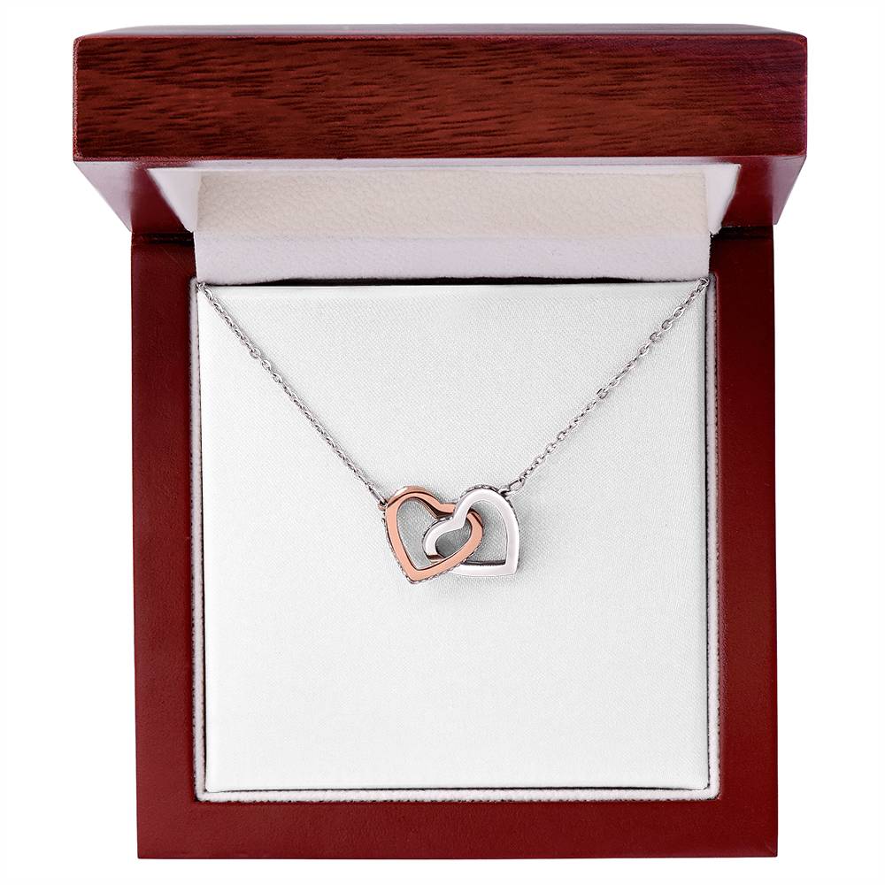 Interlocking Hearts Necklace ( Yellow Gold & White Gold Variants )