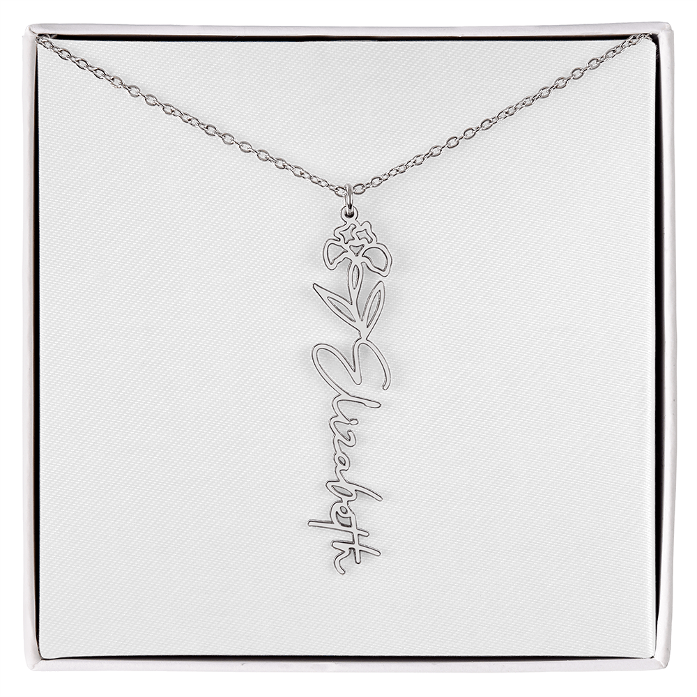 Flower Name Necklace