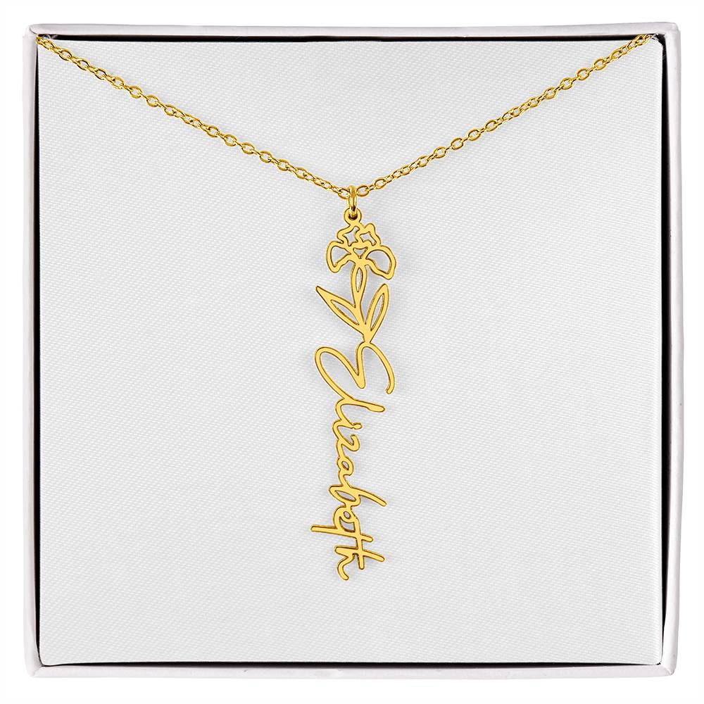 Flower Name Necklace