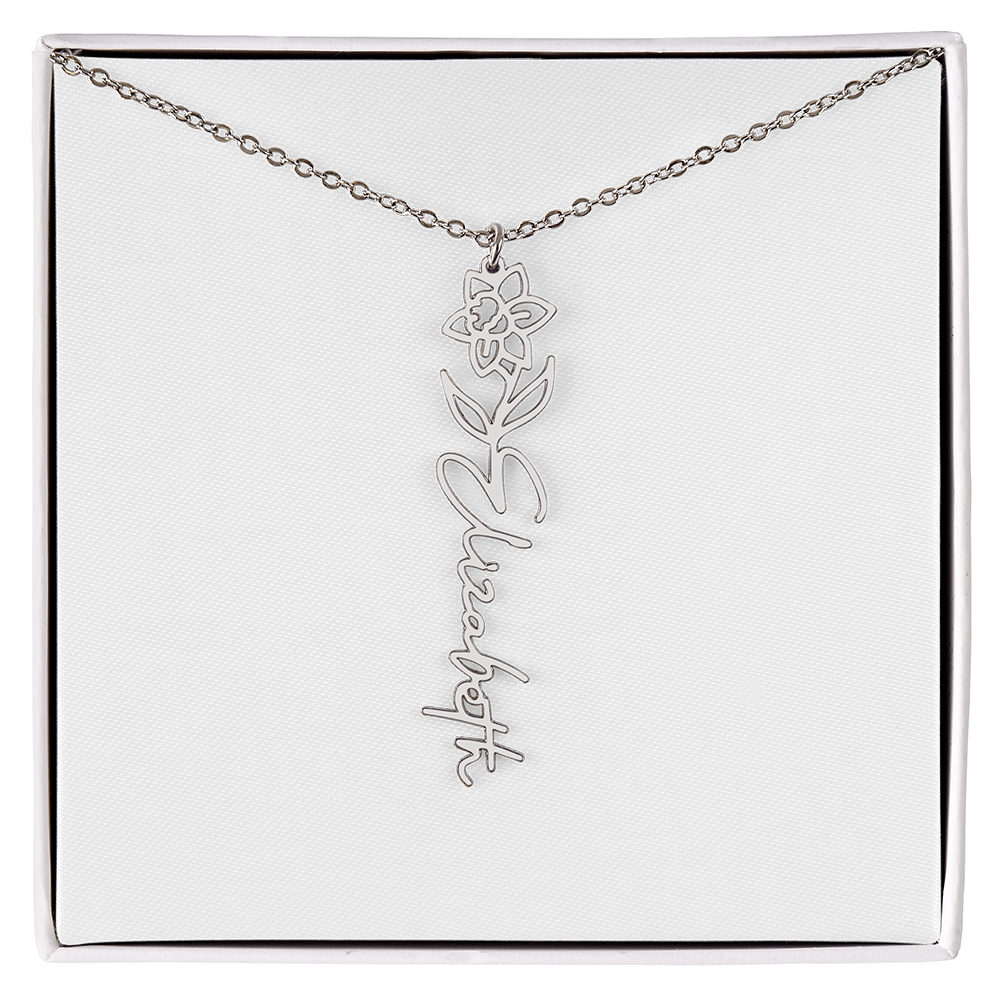 Flower Name Necklace