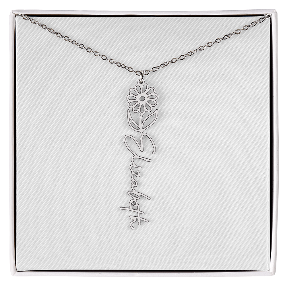 Flower Name Necklace