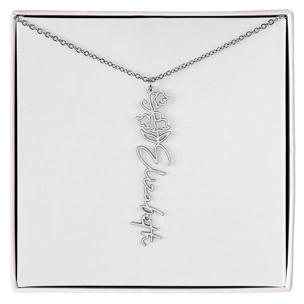 Flower Name Necklace