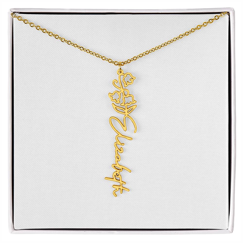 Flower Name Necklace