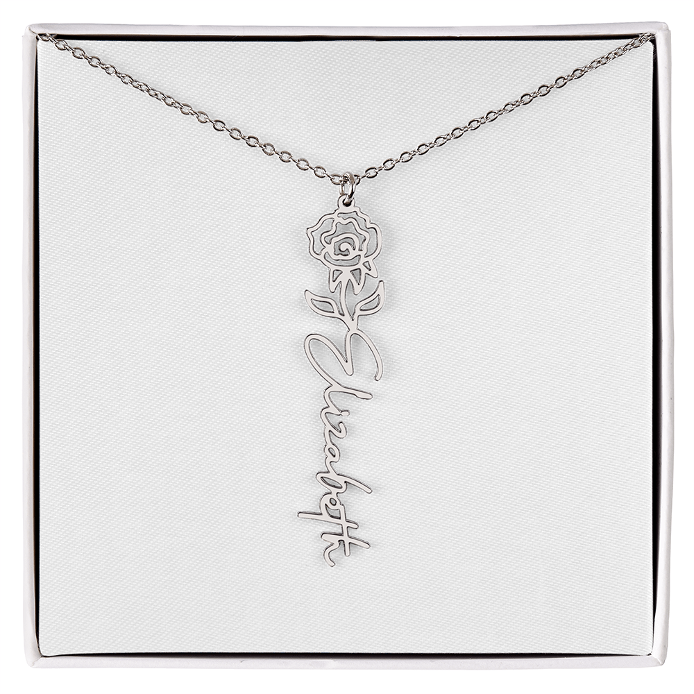 Flower Name Necklace