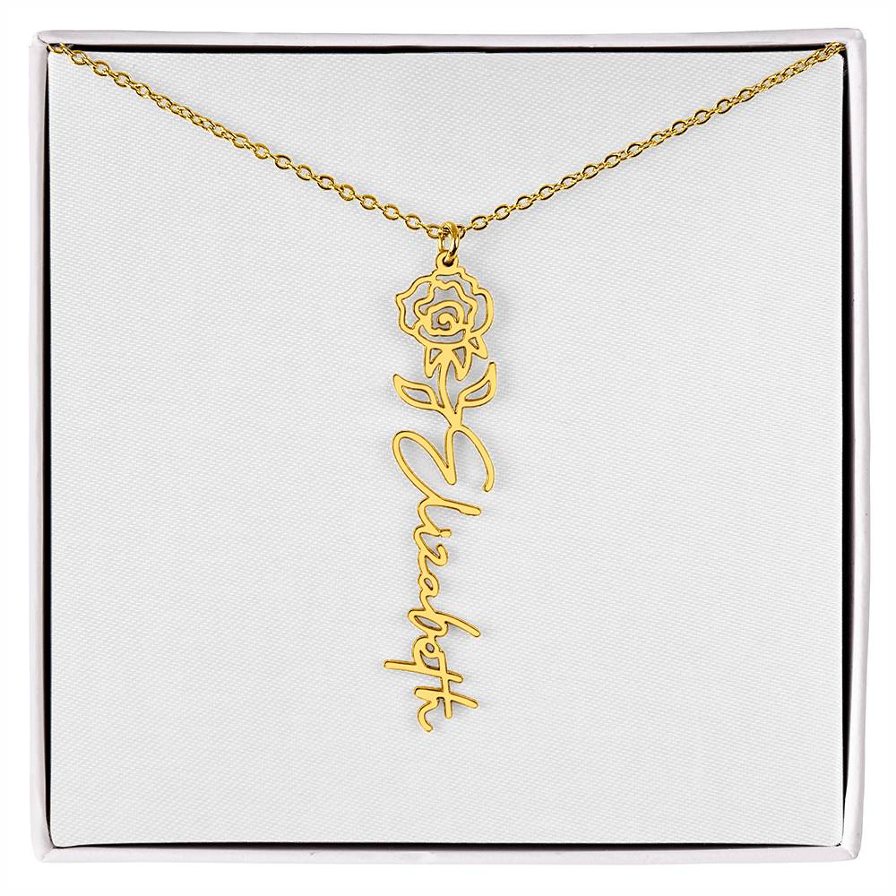 Flower Name Necklace