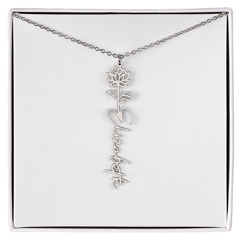 Flower Name Necklace