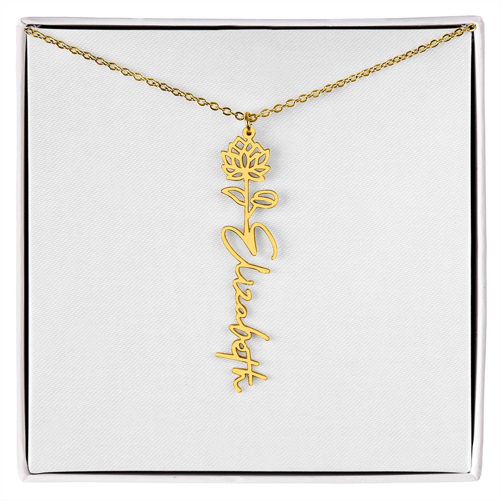 Flower Name Necklace