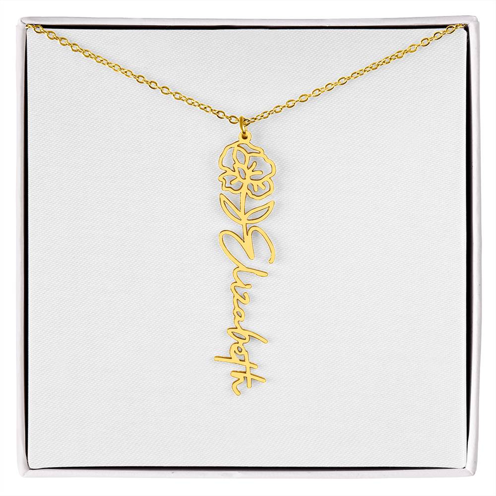 Flower Name Necklace
