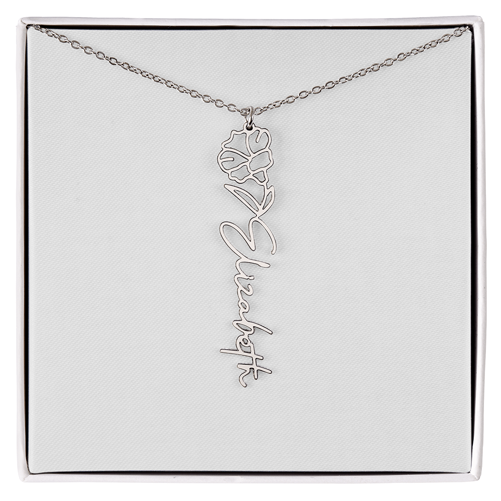 Flower Name Necklace