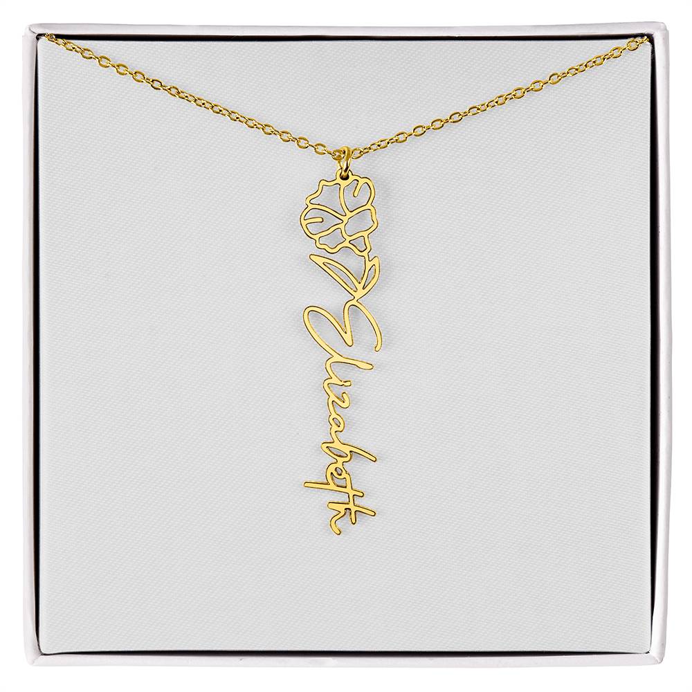 Flower Name Necklace