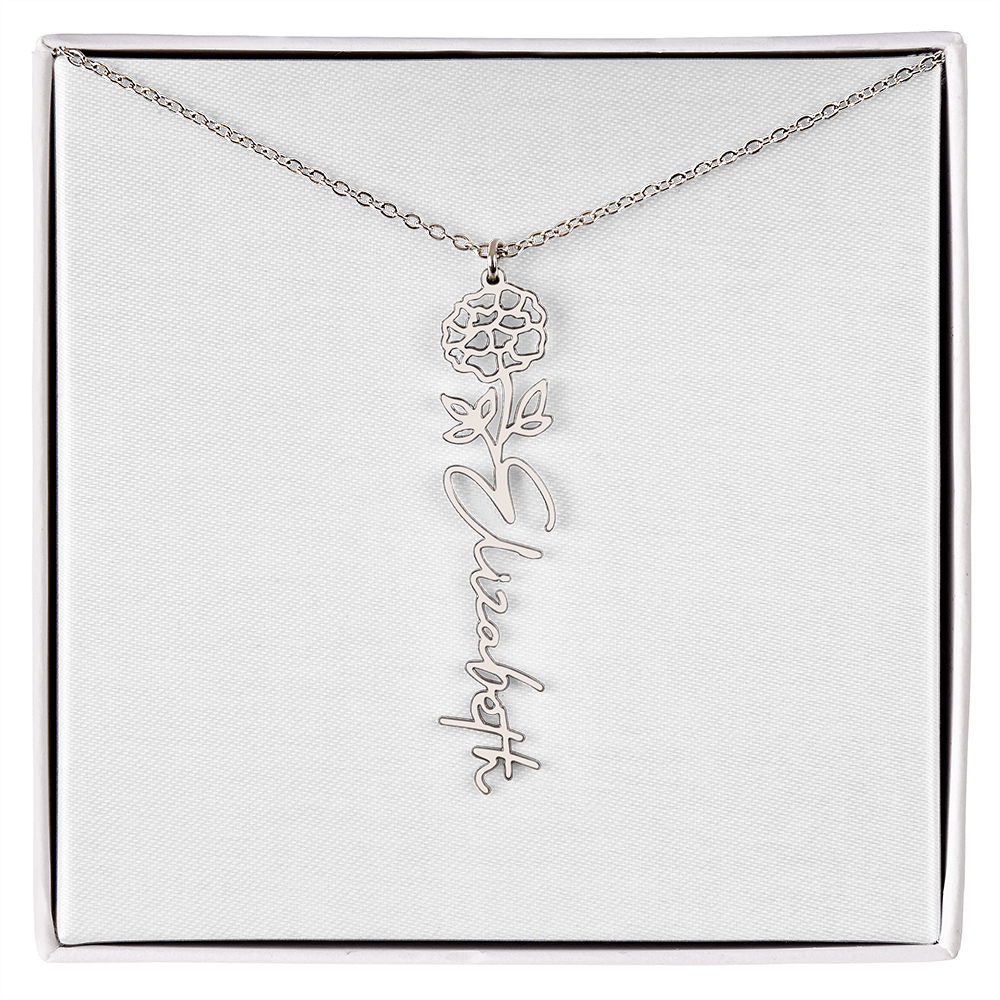 Flower Name Necklace