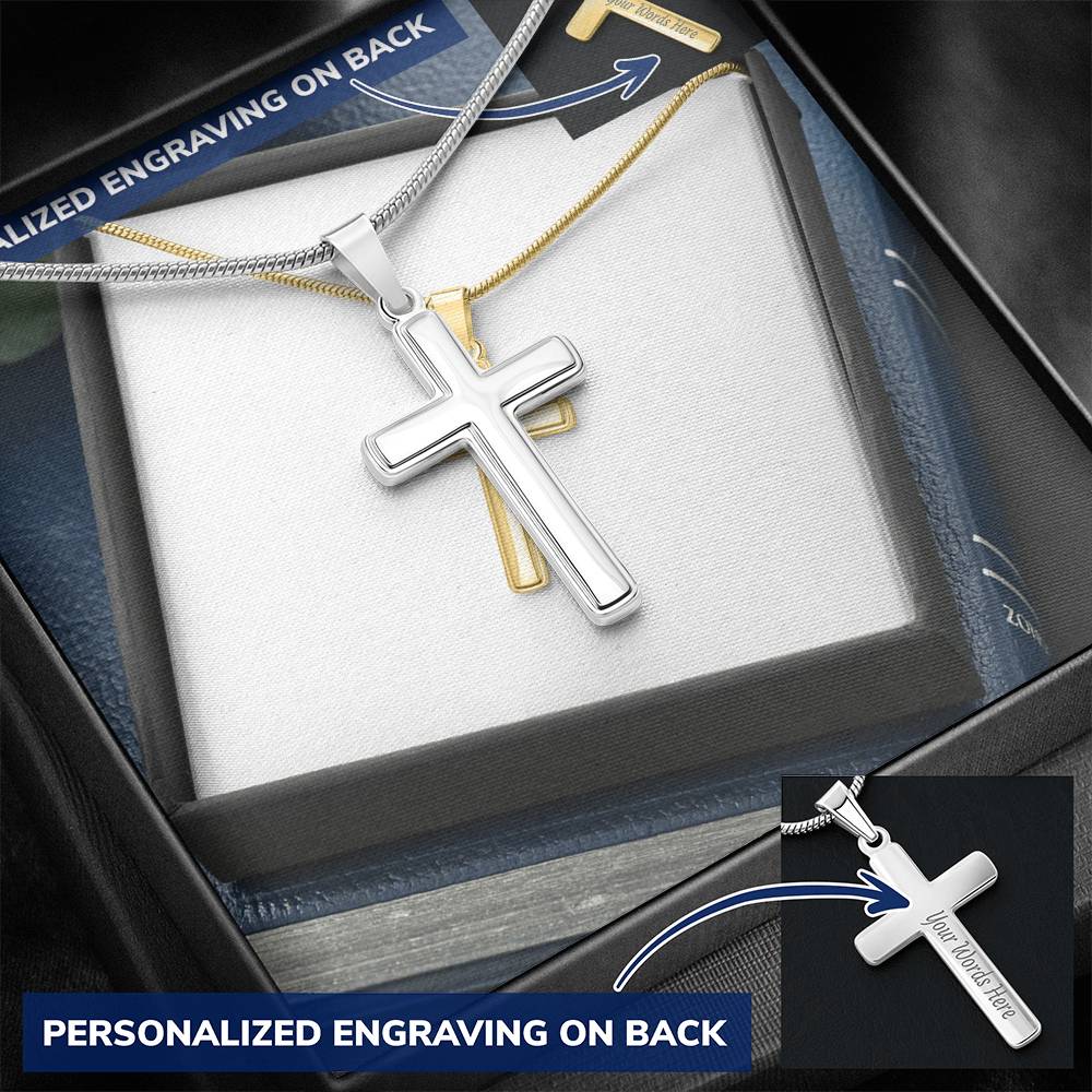Personalised Cross Necklace with Snake Chain