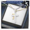 Personalised Cross Necklace with Snake Chain