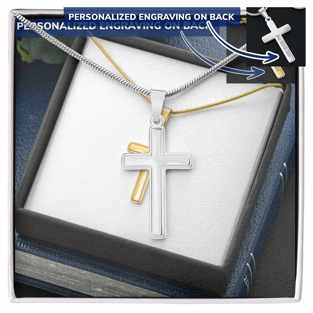 Personalised Cross Necklace with Snake Chain