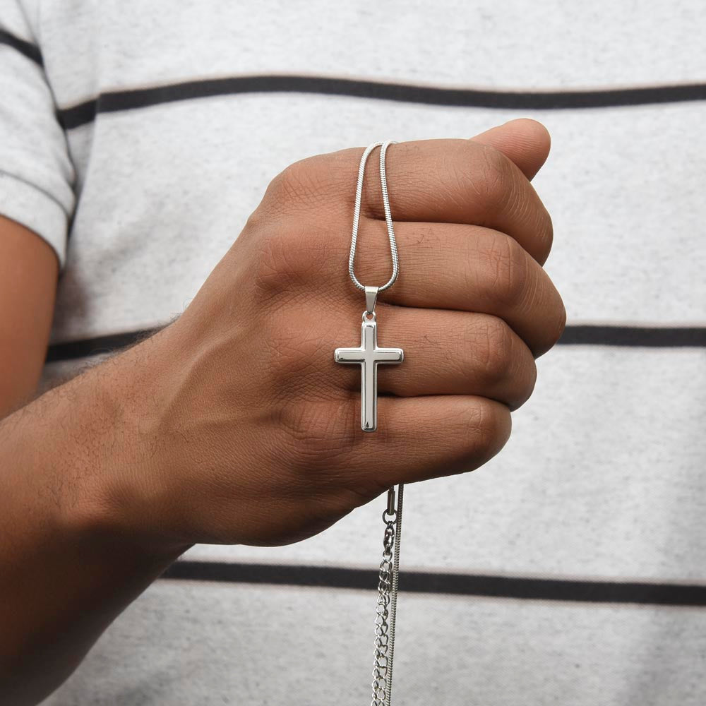 Personalised Cross Necklace with Snake Chain