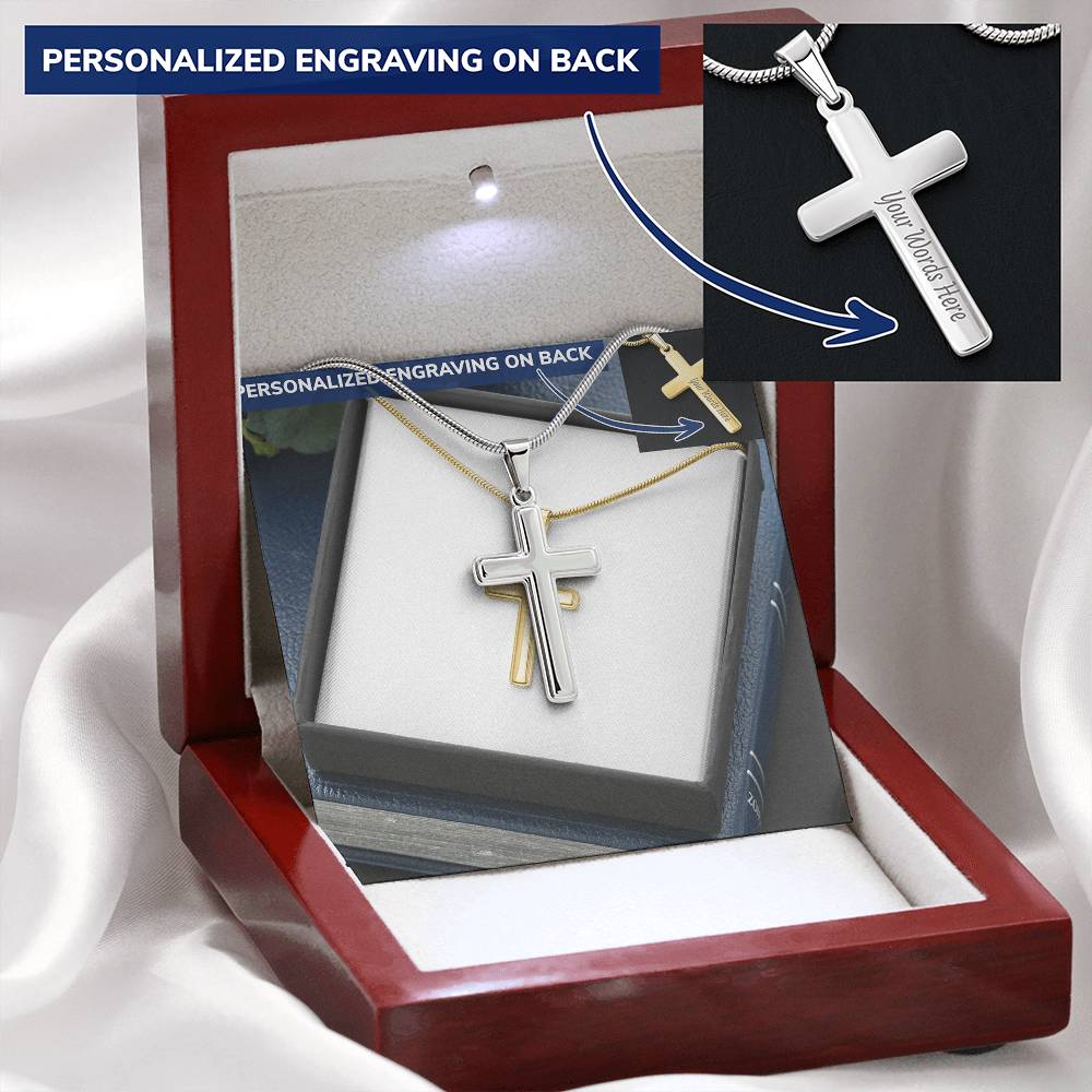 Personalised Cross Necklace with Snake Chain