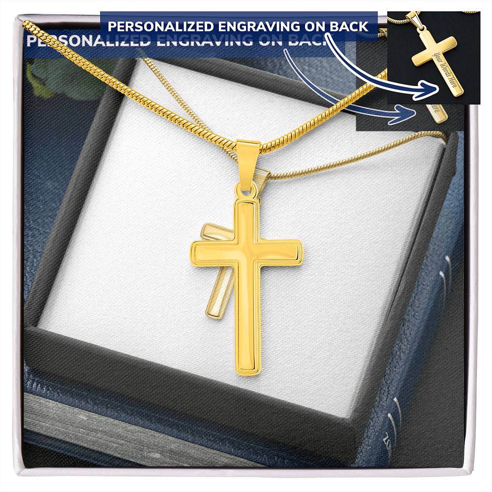 Personalised Cross Necklace with Snake Chain