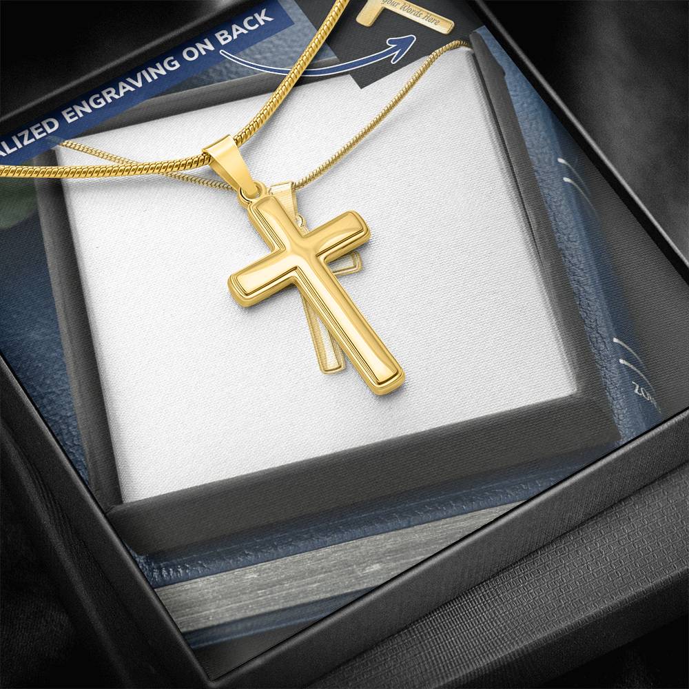 Personalised Cross Necklace with Snake Chain